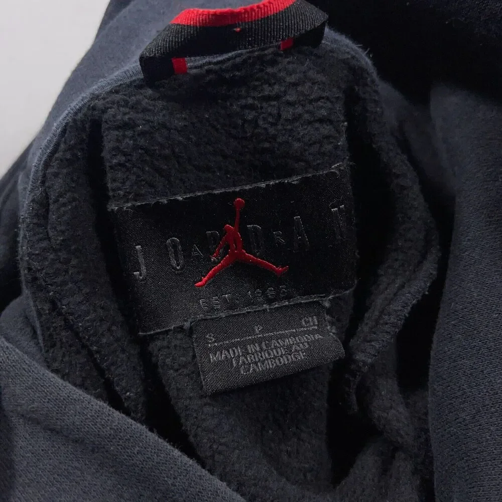 Nike Air Jordan + PSG Paris Saint Germain Pullover Hoodie Men Small Black Soccer